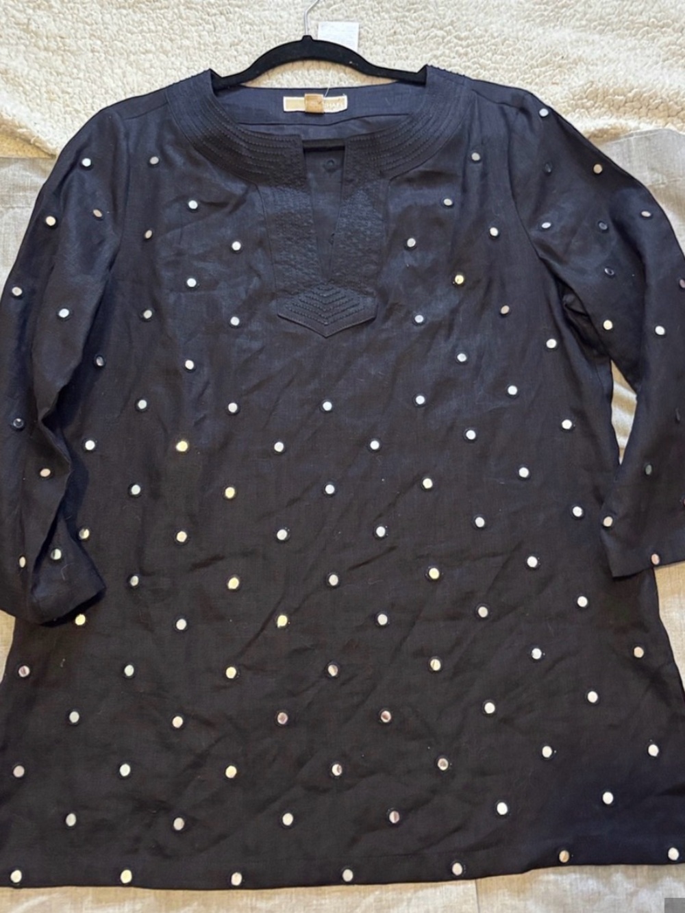 MICHAEL KORS Top Linen Tunic Size Large